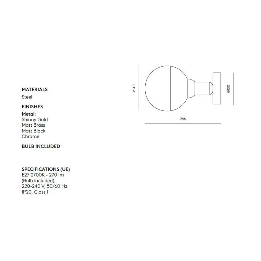 HELM Puristische Lampenhalterung für Decke od. Wand