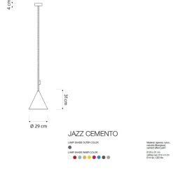 JAZZ CEMENTO Hängeleuchte mit Zement-Finish