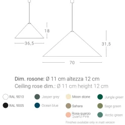 JEENA Moderne Pendelleuchte mit Kegelschirm