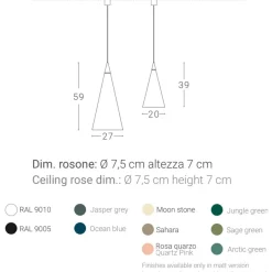 JEENA Moderne Pendelleuchte mit spitzem Kegelschirm