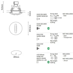 JNAT Einbaustrahler mit flachem Glass
