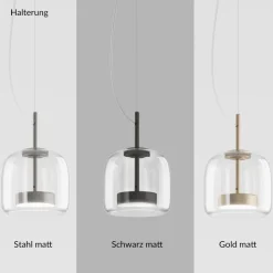 JUBE Zeitlose LED Glaspendelleuchte aus Italien Ø 18 cm