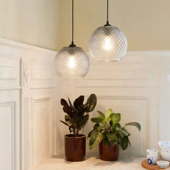 KNAP BALL Pendelleuchte aus gepresstem Glas Ø 22 cm