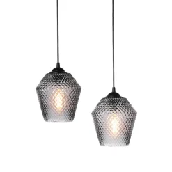KNAP EDGY Rauchglas-Pendelleuchte klein