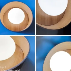 KOBE Deckenleuchte Holz und Opalglas