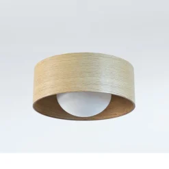 KOBE Deckenleuchte Holz und Opalglas