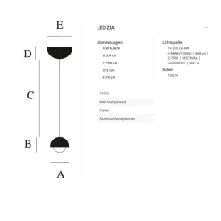 LEDIZIA Kleine Design Pendelleuchte mit Sensordimmung