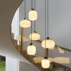LEGÈR 4er Kaskade Rauchglas-Pendelleuchte mit LED