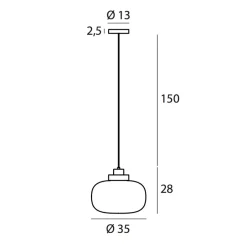 LEGÈR Rauchglas-Pendelleuchte mit LED