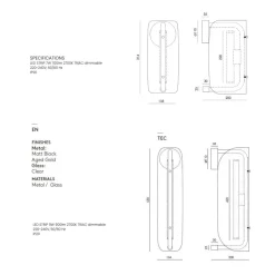 LIDA Moderne Wandleuchte mit besonderem Glasschirm
