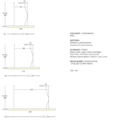 LINEA Lange schmale LED Linien-Pendelleuchte