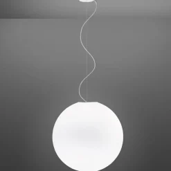 LUNAR Pendelleuchte mit rundem, weißem Glas