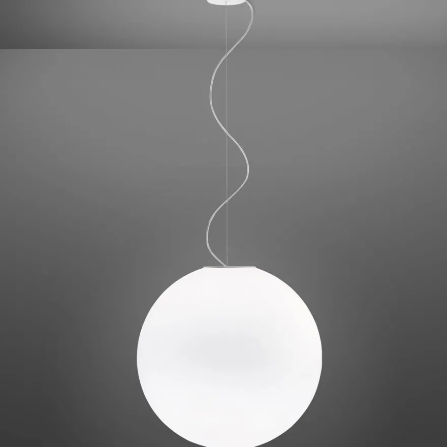 LUNAR Pendelleuchte mit rundem, weißem Glas