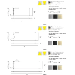 MAGNA Lange schmale LED Linien-Pendelleuchte