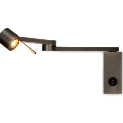MANHATTEN Wandleuchte mit flexiblen Wandarm in Bronze