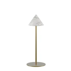 MARBLE Kleine Design-Tischleuchte mit Marmor-Schirm