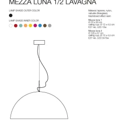 MEZZA LUNA LAVAGNA sehr große Hängeleuchte mit Tafel-Lack