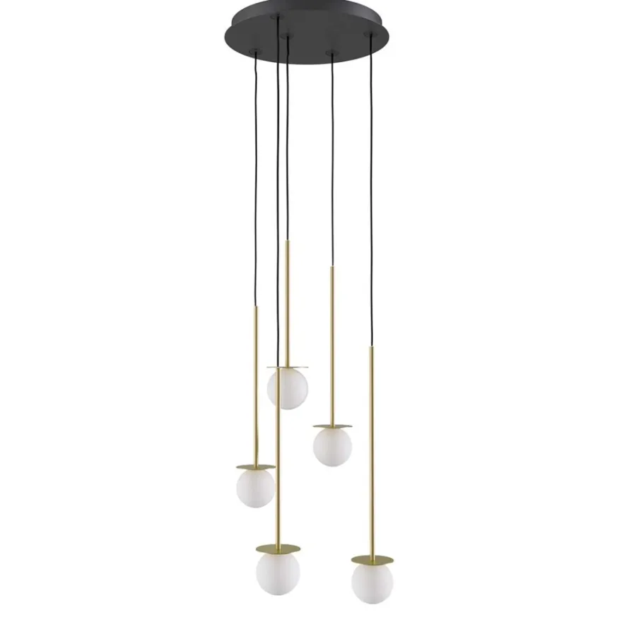 MIORI 5-flammige Kugelglas-Pendellampe
