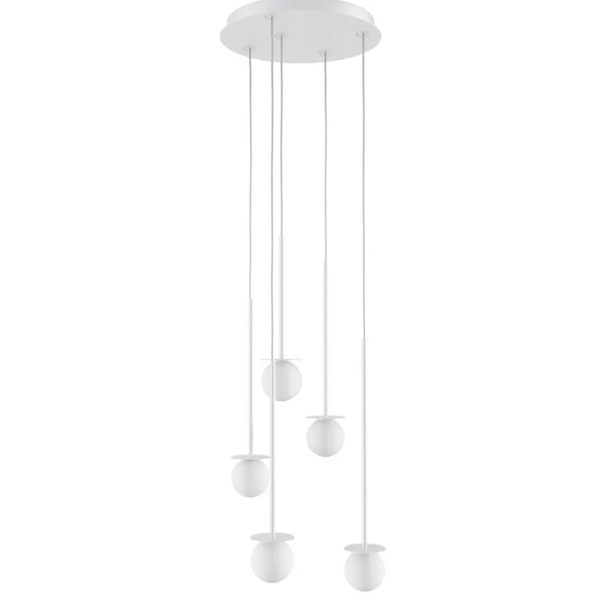 MIORI 5-flammige Kugelglas-Pendellampe