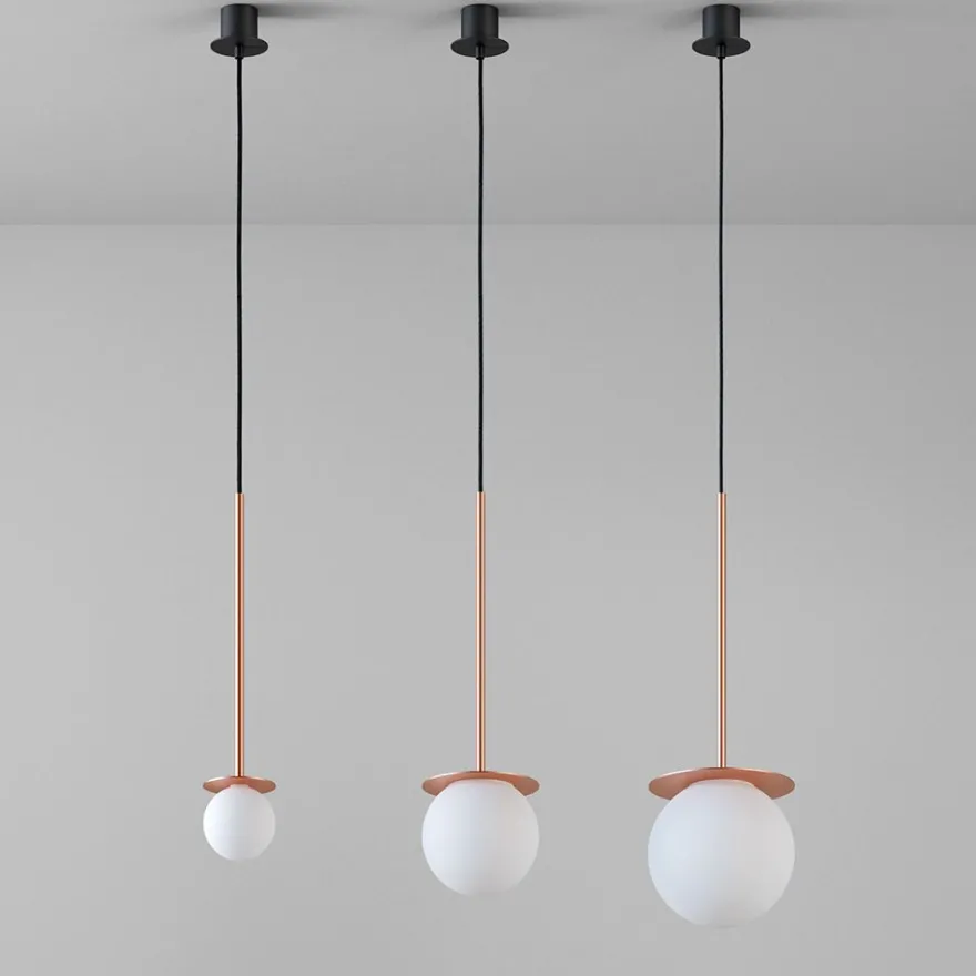 MIORI Kleine Kugelglas Pendelleuchte