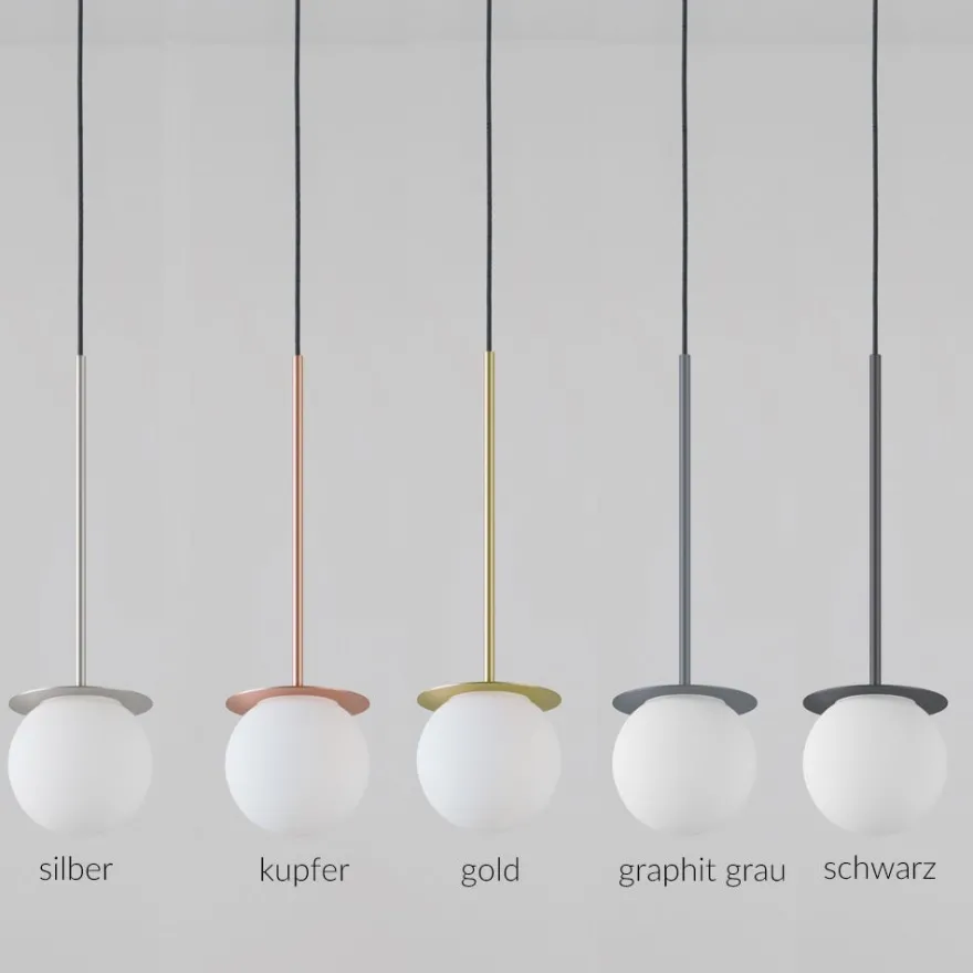 MIORI Kleine Kugelglas Pendelleuchte