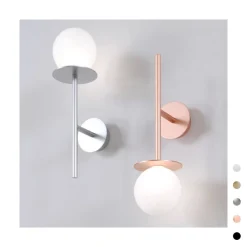 MIORI Wandleuchte mit Kugelglas u. Stab