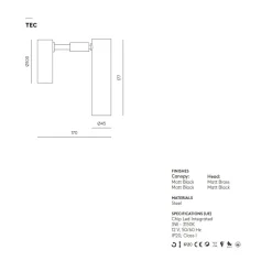 MIRU Wandleuchte mit beweglichem Arm und Schalter