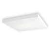 MONOBLOQUE Große, flache LED Deckenleuchte mit weißer Stoffbespannung