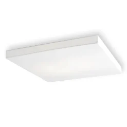 MONOBLOQUE Große, flache LED Deckenleuchte mit weißer Stoffbespannung