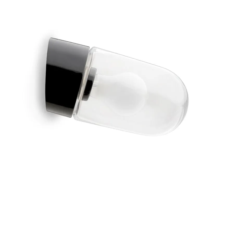 MURI Wandleuchte Porzellan in Schwarz IP54