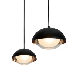 MUSE Kleine Pendelleuchte Schwarz u. Glas