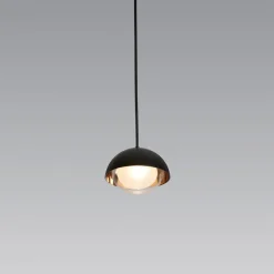 MUSE Kleine Pendelleuchte Schwarz u. Glas