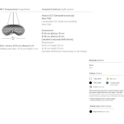 NET Italienische Design Hängeleuchte 35 cm