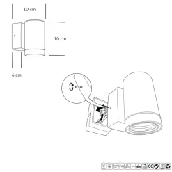NIO Wandlampe aus Messing - Außenleuchte