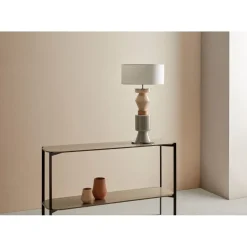 NOA Moderne Tischleuchte mit buntem Glas-Fuß