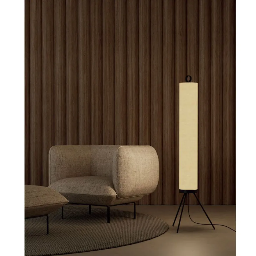 NOVELLA Bodenstehlampe Leinen Beige