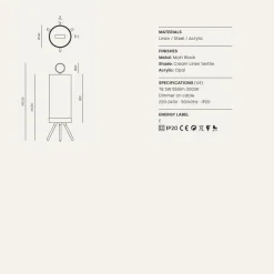 NOVELLA Stehlampe Leinen Beige