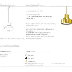 NOX Kleine Design Hängeleuchte Messing