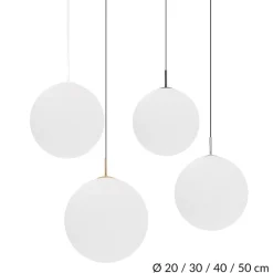OLANA Weiße Kugelglas Pendelleuchte