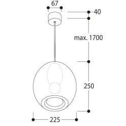 OLIJF Pendelleuchte mit ovalem Glas