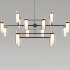 OSMAN Italienische Designleuchte Glas Messing 16-flammig