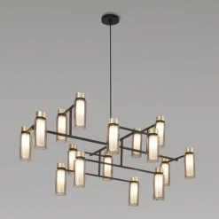 OSMAN Italienische Designleuchte Glas Messing 16-flammig