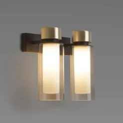 OSMAN Italienische Design-Wandleuchte Glas Messing 2-flammig