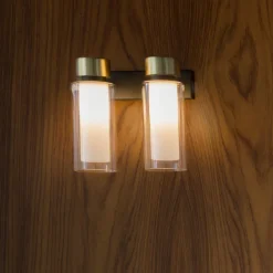 OSMAN Italienische Design-Wandleuchte Glas Messing 2-flammig