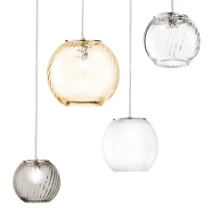 OTO Italienische Kugelglas Leuchte mit gedrehtem Glas