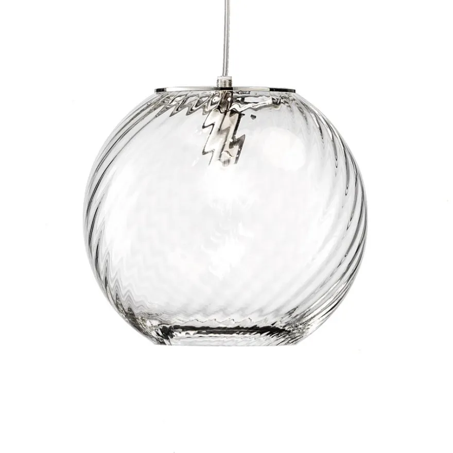 OTO Italienische Kugelglas Leuchte mit gedrehtem Glas
