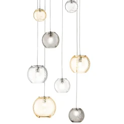 OTO Italienische Kugelglas Leuchte mit gedrehtem Glas