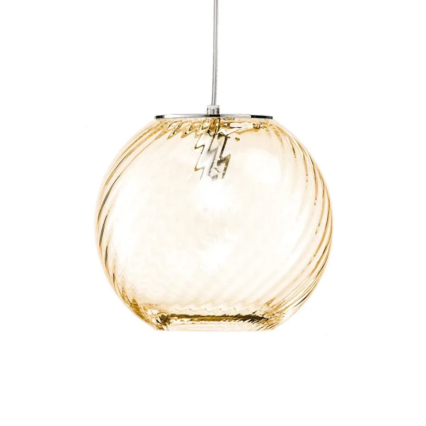 OTO Italienische Kugelglas Leuchte mit gedrehtem Glas