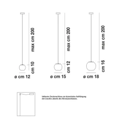 OTO Italienische Kugelglas Leuchte mit gedrehtem Glas