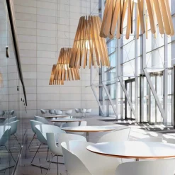 PIANO Große Design Hängeleuchte aus Holz